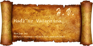 Haász Valentina névjegykártya